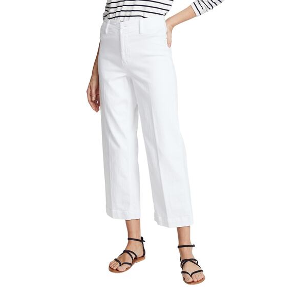 Paige 'Nellie' White Cotton Culotte Denim Jean Size 26 - Picture 1 of 4